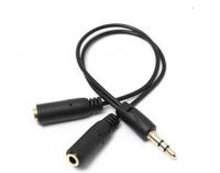 Dây chia jack loa chuẩn 3.5 từ 1 ra 2 (Đen)-OTG14