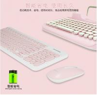 Bàn phím +Chuột Không Dây DIVIPAD K520 (màu hồng ) chống nước - chống ồn