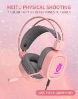 Tai nghe chụp tai có mic chuyên game SANNY S100 Cổng kết nối USB +3.5 Màu Hồng