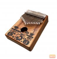 Đàn Kalimba 17 Phím Gỗ Nguyên Khối Chất Lượng âm trong, vang tặng kèm phụ kiện-DK13
