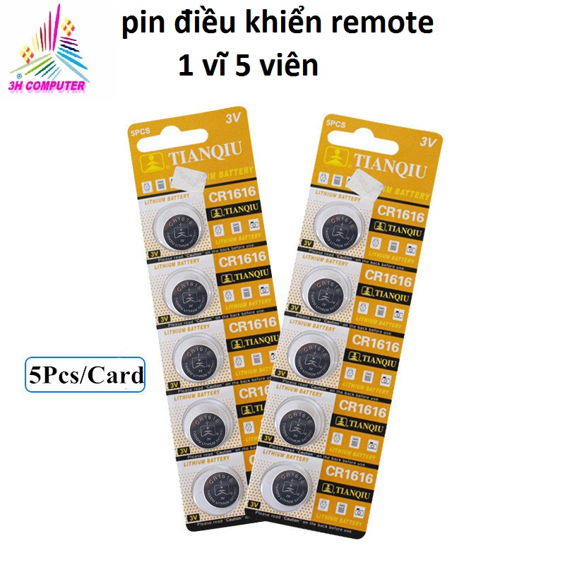 5 viên /1 vĩ Pin CR1616  lithium 3v, pin điều khiển remote