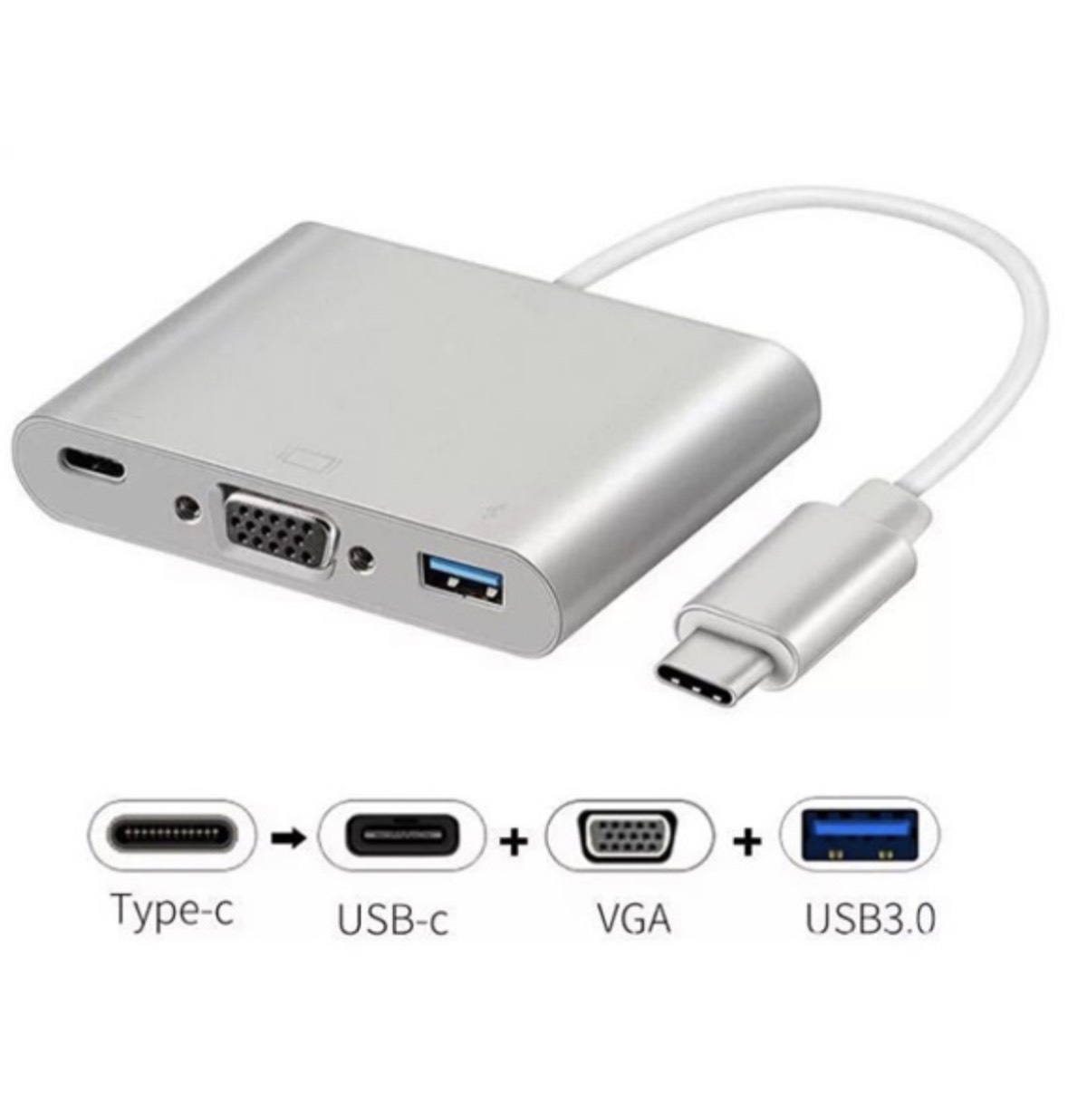 C46-Cáp Chuyển USB TYpe C Sang Vga Và USB 3.0 + Type