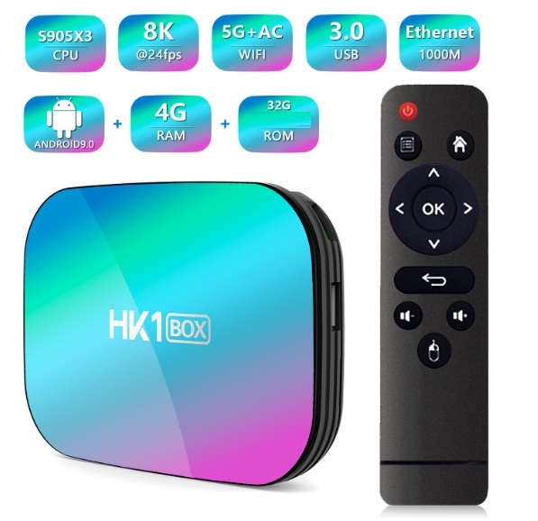 HK1 BOX S905X3 Android 9.0 4G + 128G 8K trình phát mạng 5GWIFI