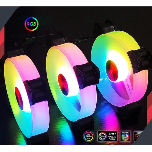 Bộ 3 Quạt Tản Nhiệt, Fan Case Coolmoon Y1 Led RGB 16 Triệu Màu, 366 Hiệu Ứng - Kèm Hub