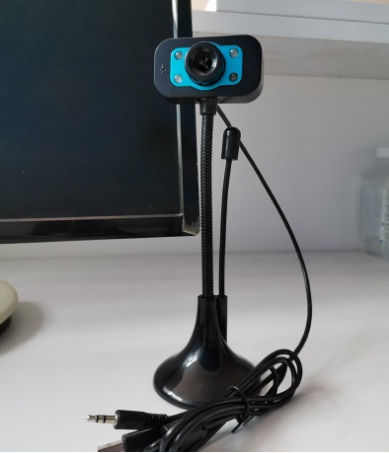 webcam chân cao có mic 4 đèn - màu XANH HD-W02
