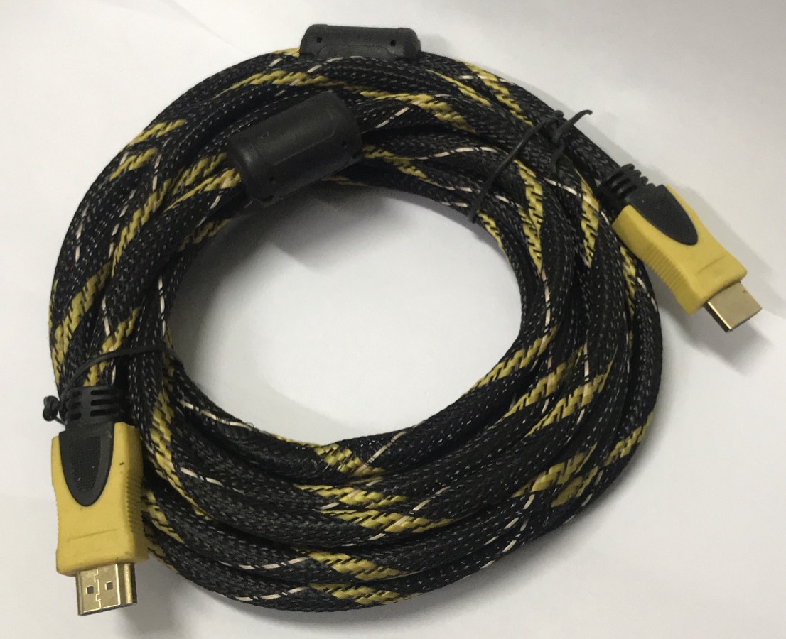 Dây cáp HDMI nguyên chất đồng 4k(19+1 lõi đồng) bọc lưới cao cấp 10M ( vàng đen)